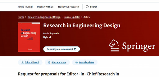 Request for proposals for Editor-in-Chief of the Research in Engineering Design Journal