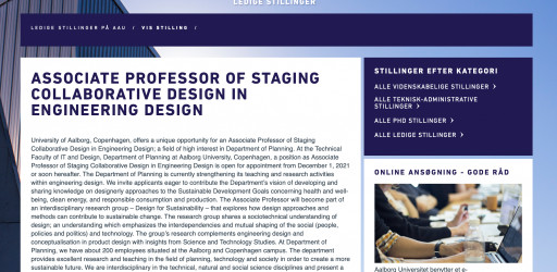 Associate Professor of Staging Collaborative Design in Engineering Design at AAU Copenhagen