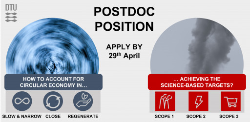 Postdoc position at DTU: Circular Economy in the context of the Science-Based Targets