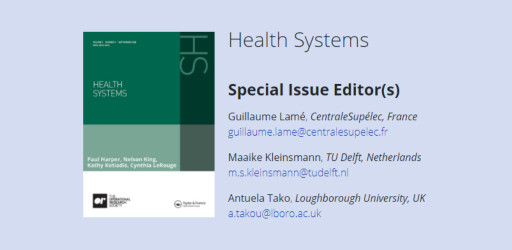 Special Issue on Using Participatory Systems Approaches to Improve Healthcare Delivery