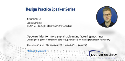 Design Practice Speaker Series - Artur Krause - Sustainable Manufacturing Machines